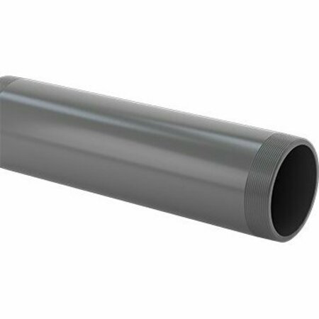 BSC PREFERRED Thick-Wall Dark Gray PVC Pipe for Water for Water Threaded on Both Ends 6 NPT 2 Feet Long 4687T23
